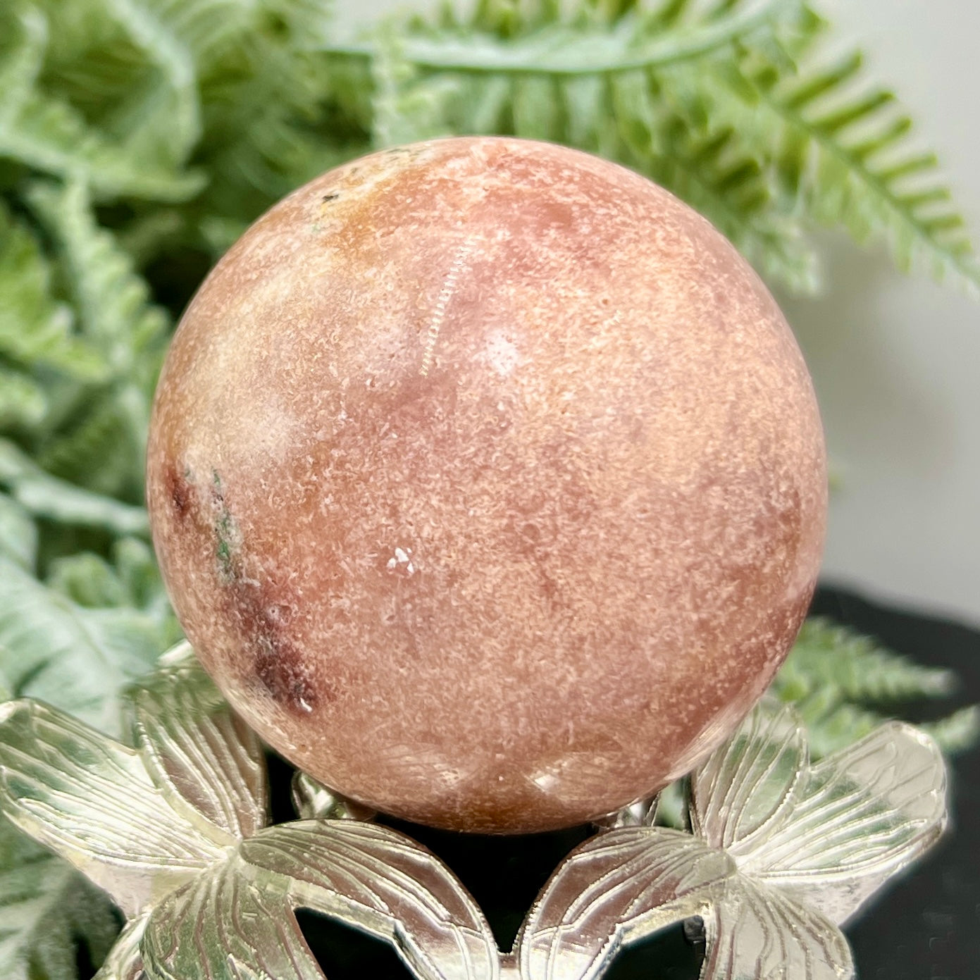 Pink Amethyst with Green Jasper Sphere Crystal Ball 172g 51mm