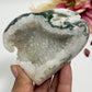 Large Druzy Moss Agate Heart Crystal Carving 437g