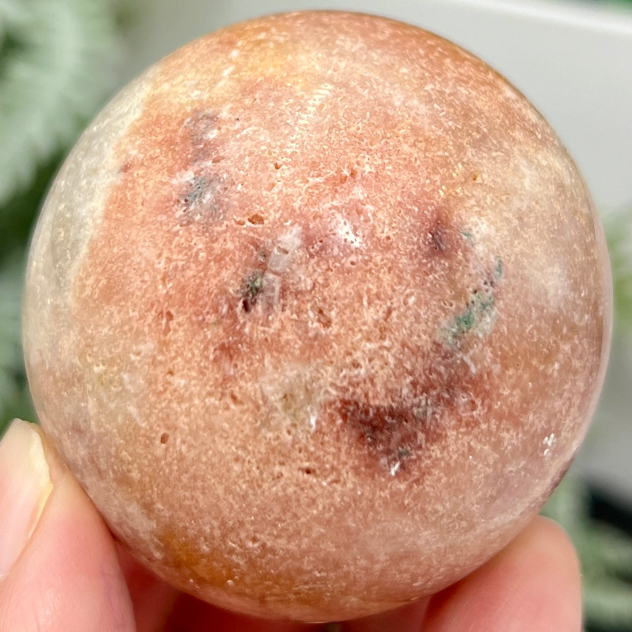 Pink Amethyst with Green Jasper Sphere Crystal Ball 172g 51mm