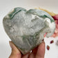 Large Druzy Moss Agate Heart Crystal Carving 437g