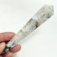 Rainbow Moonstone with Black Tourmaline Wand with Stand Healing Crystal Carving