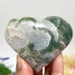 Druzy Moss Agate Heart Crystal Carving 276g