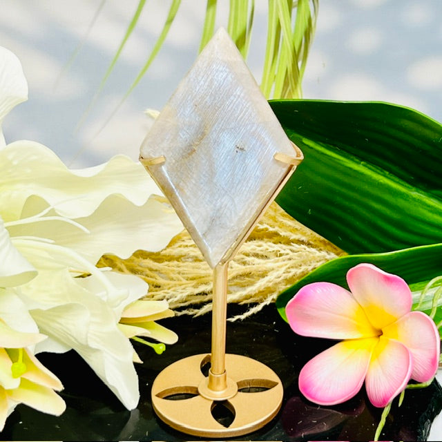 Moonstone Diamond with Stand Healing Crystal Carving