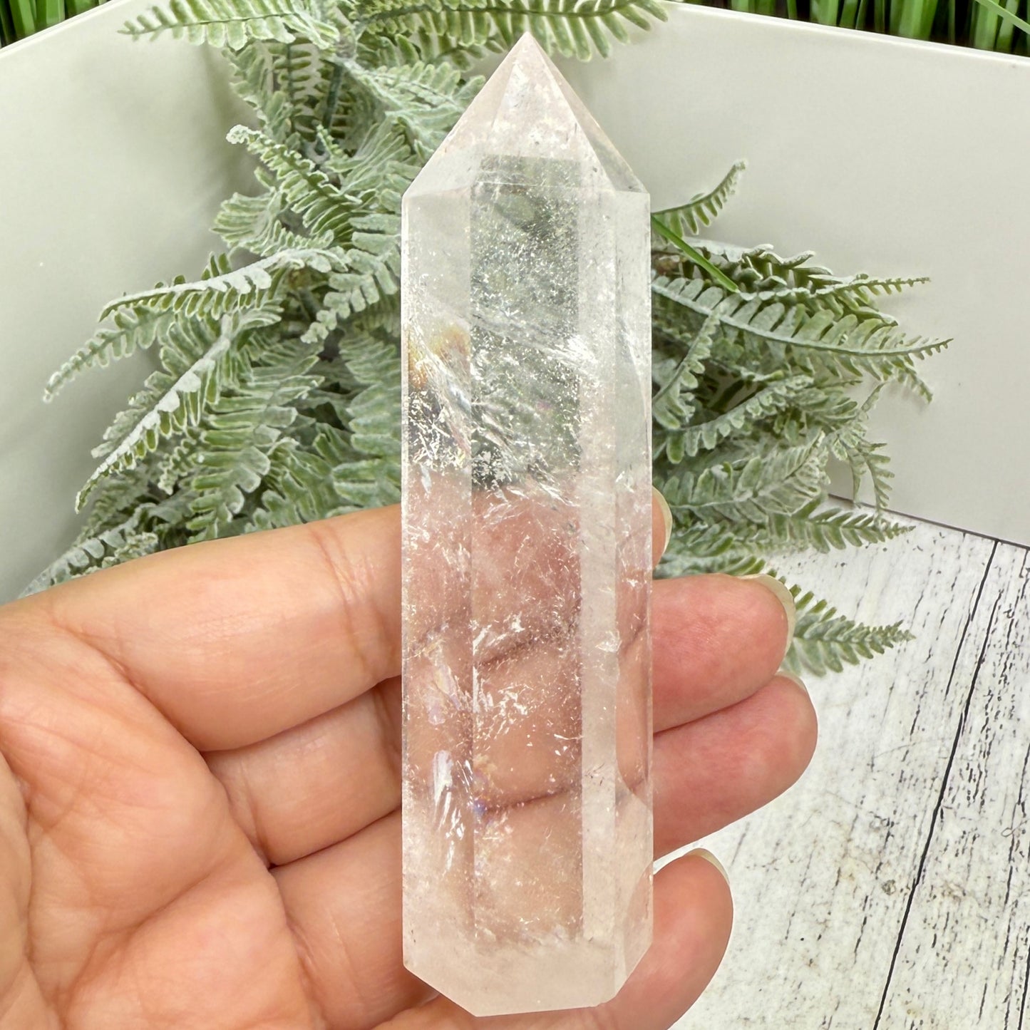 Clear Quartz Tower Top Quality Super Clear Crystal Generator 103g 97mm