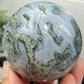 Blue Green Moss Agate Sphere High Quality Crystal Ball 342g 64mm