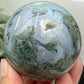 Blue Green Moss Agate Sphere High Quality Crystal Ball 342g 64mm