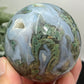 Blue Green Moss Agate Sphere High Quality Crystal Ball 342g 64mm