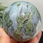 Blue Green Moss Agate Sphere High Quality Crystal Ball 342g 64mm