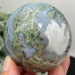 Blue Green Moss Agate Sphere High Quality Crystal Ball 342g 64mm