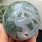 Blue Green Moss Agate Sphere High Quality Crystal Ball 342g 64mm