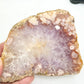 Pink Purple Amethyst Flower Agate Natural Natural Slice with Stand Crystal 265g