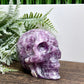 Lepidolite Purple Mica Skull Hand Crystal Carving 312g