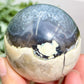 Volcanic Agate Quartz Sphere UV Reactive Healing Crystal Ball 236g 57mm