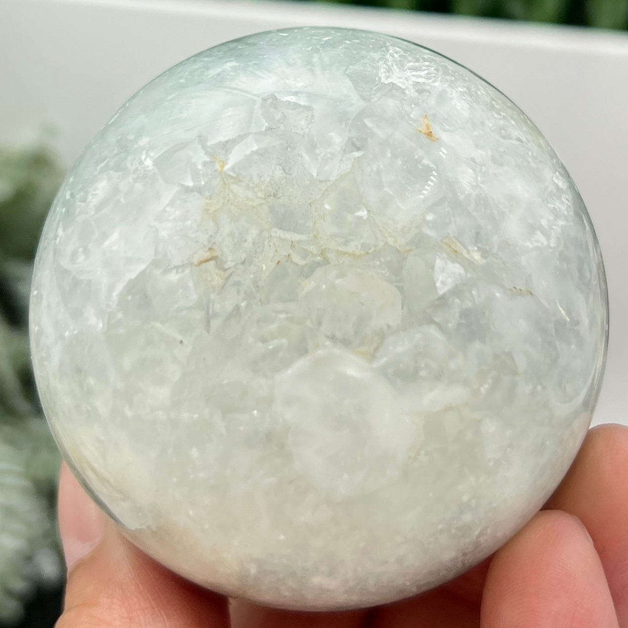 Moss Agate Sphere High Quality Crystal Ball 298g 61mm