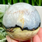 Volcanic Agate Quartz Sphere UV Reactive Healing Crystal Ball 378g 66mm