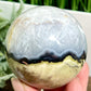 Volcanic Agate Quartz Sphere UV Reactive Healing Crystal Ball 378g 66mm