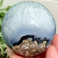 Volcanic Agate Quartz Sphere UV Reactive Healing Crystal Ball 328g 63mm