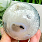 Volcanic Agate Quartz Sphere UV Reactive Healing Crystal Ball 436g 70mm