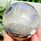 Volcanic Agate Quartz Sphere UV Reactive Healing Crystal Ball 436g 70mm