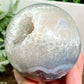 Volcanic Agate Quartz Sphere UV Reactive Healing Crystal Ball 436g 70mm