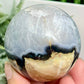 Volcanic Agate Quartz Sphere UV Reactive Healing Crystal Ball 256g 58mm (B)