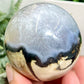 Volcanic Agate Quartz Sphere UV Reactive Healing Crystal Ball 256g 58mm (B)