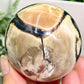 Volcanic Agate Quartz Sphere UV Reactive Healing Crystal Ball 256g 58mm (B)