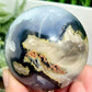 Volcanic Agate Quartz Sphere UV Reactive Healing Crystal Ball 376g 66mm