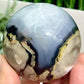 Volcanic Agate Quartz Sphere UV Reactive Healing Crystal Ball 376g 66mm