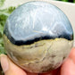 Volcanic Agate Quartz Sphere UV Reactive Healing Crystal Ball 260g 59mm