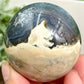 Volcanic Agate Quartz Sphere UV Reactive Healing Crystal Ball 226g 56mm