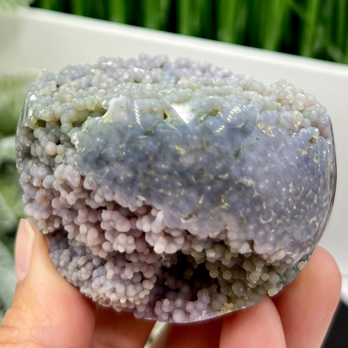 Purple Green Grape Agate RARE UNTREATED Sphere Botryoidal Crystal Ball 278g 67mm