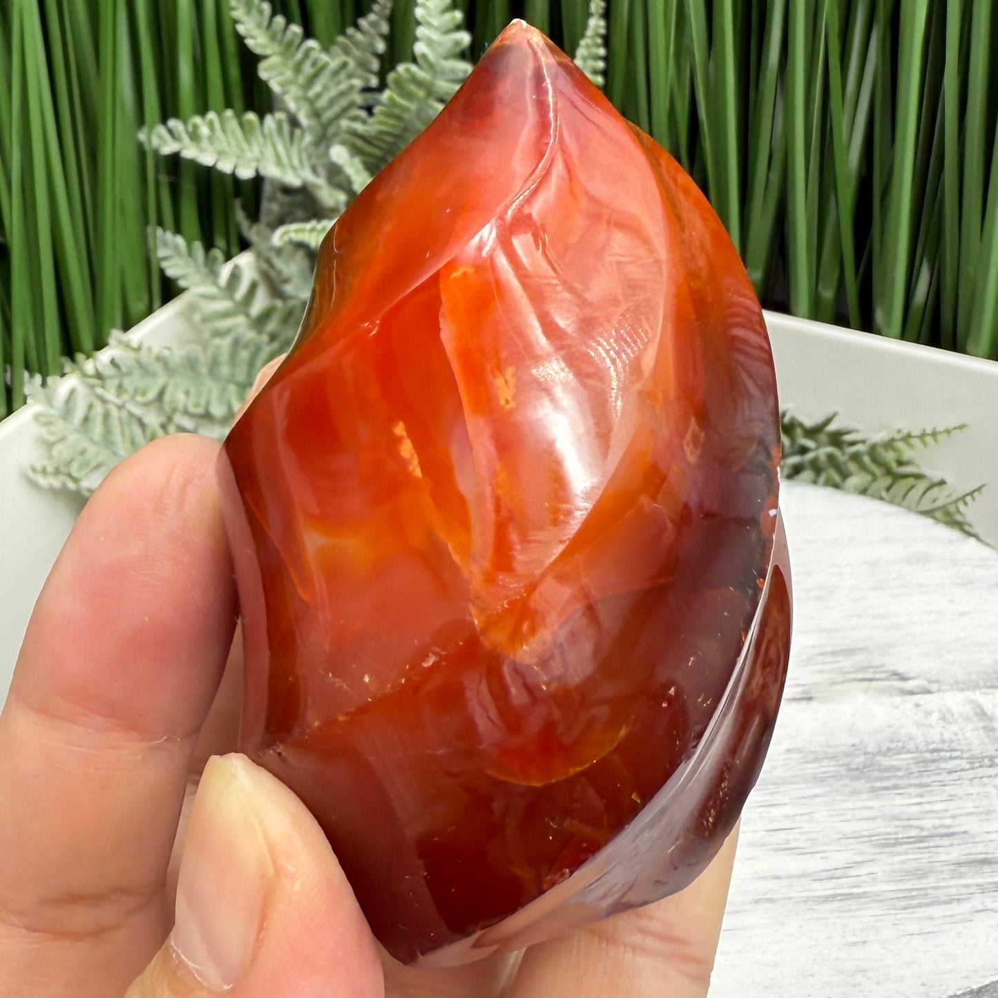 Carnelian Flame Stone of Endurance Motivation Healing Crystal Carving 246g