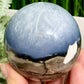 Volcanic Agate Quartz Sphere UV Reactive Healing Crystal Ball 486g 72mm