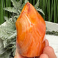 Carnelian Flame Stone of Endurance Motivation Healing Crystal Carving 112g