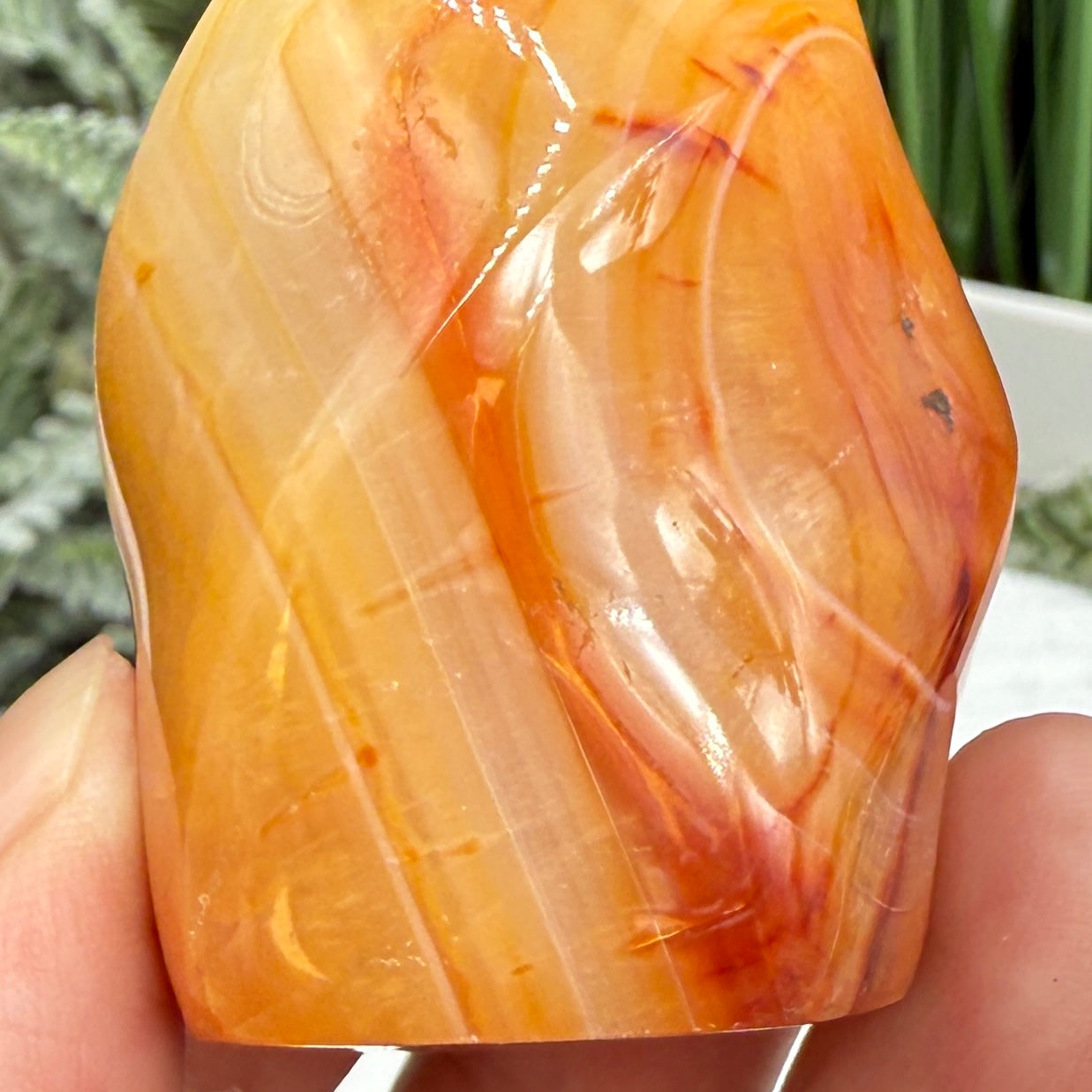 Carnelian Flame Stone of Endurance Motivation Healing Crystal Carving 112g