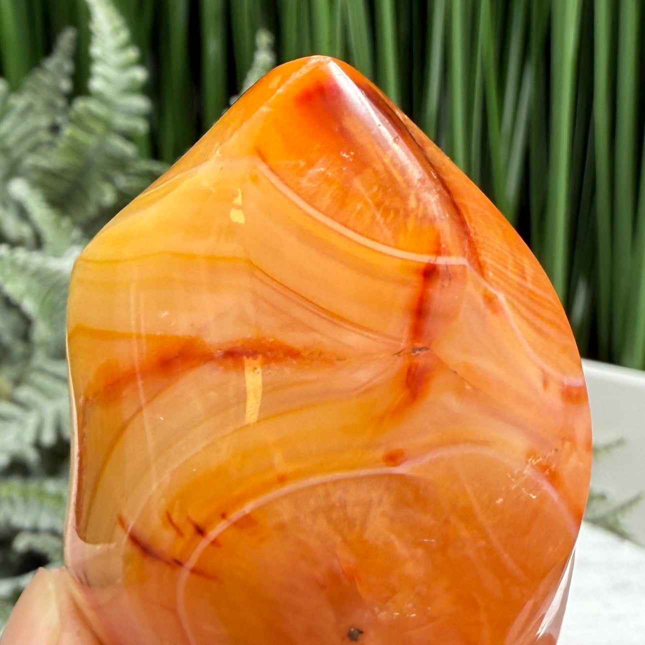 Carnelian Flame Stone of Endurance Motivation Healing Crystal Carving 112g