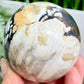 Volcanic Agate Quartz Sphere UV Reactive Healing Crystal Ball 390g 68mm