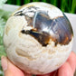 Volcanic Agate Quartz Sphere UV Reactive Healing Crystal Ball 390g 68mm