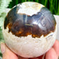 Volcanic Agate Quartz Sphere UV Reactive Healing Crystal Ball 390g 68mm