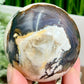 Volcanic Agate Quartz Sphere UV Reactive Healing Crystal Ball 390g 68mm