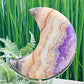 Amethyst with Mexican Lace Agate Purple Moon Crescent with Stand Healing Crystal 380g