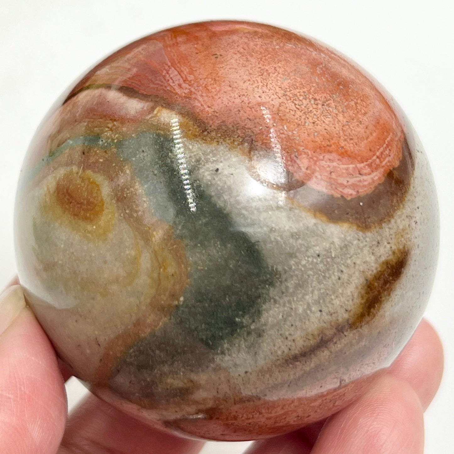 Polychrome Jasper Sphere Healing Crystal Ball 268g 57mm