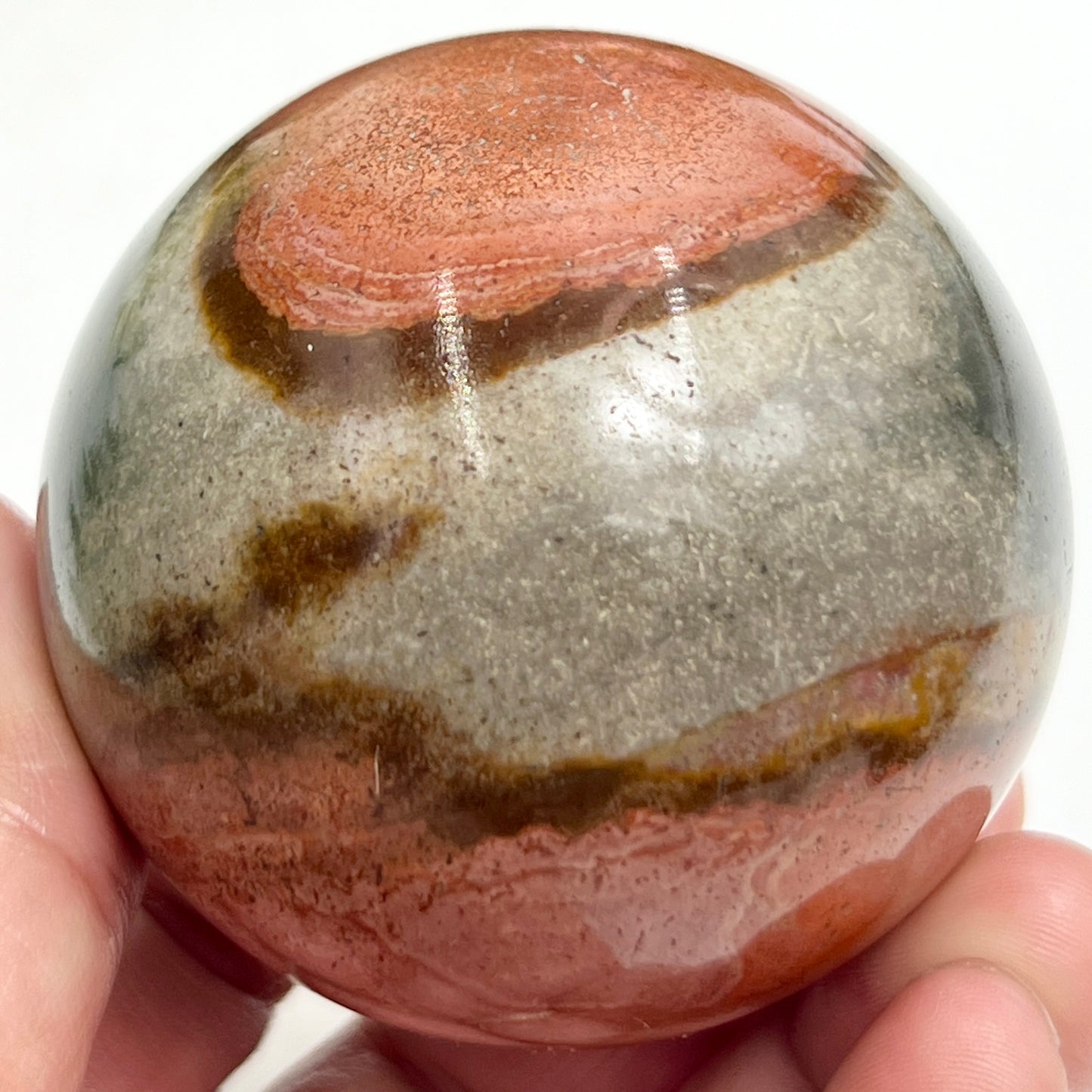 Polychrome Jasper Sphere Healing Crystal Ball 268g 57mm