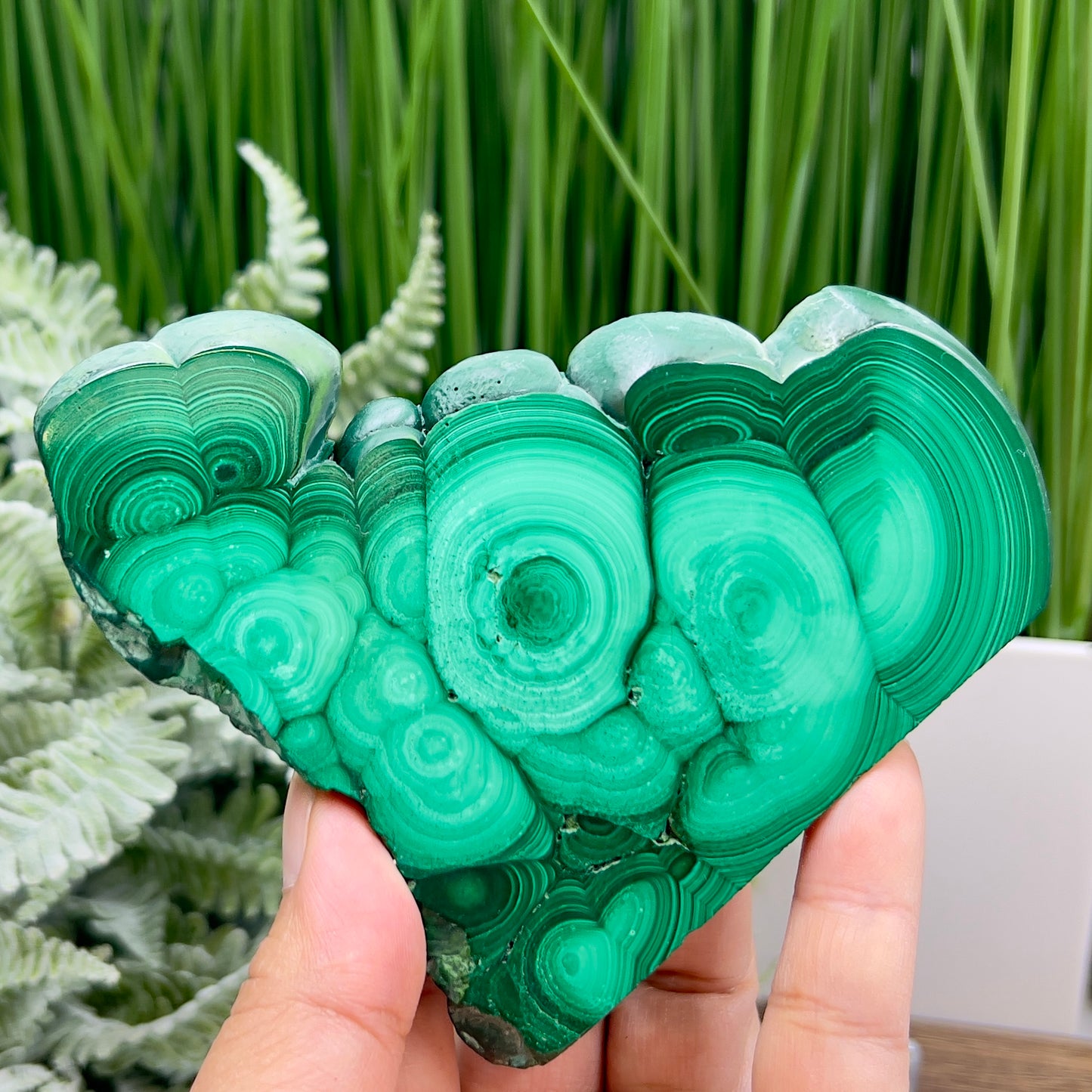 Malachite Slice Natural Specimen with Stand Crystal Slab 208g