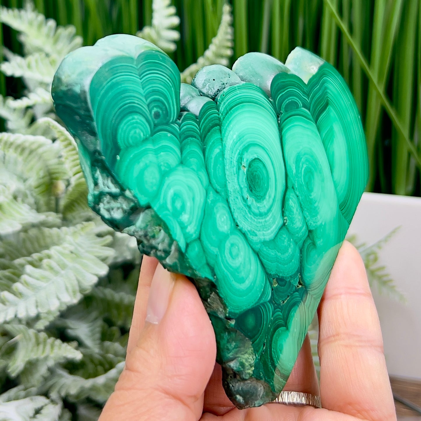 Malachite Slice Natural Specimen with Stand Crystal Slab 208g