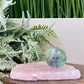 Rose Quartz with Golden Healer Sphere Holder Slice Crystal Slab for Spheres 210g