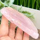 Rose Quartz with Golden Healer Sphere Holder Slice Crystal Slab for Spheres 210g