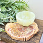 Petrified Wood Slab Crystal Specimen Coaster Slice 310g