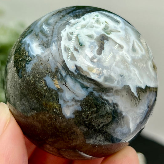 Moss Agate Sphere High Quality Crystal Ball 50mm